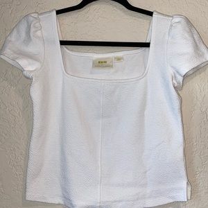 Anthropologie Maeve White Crop Top